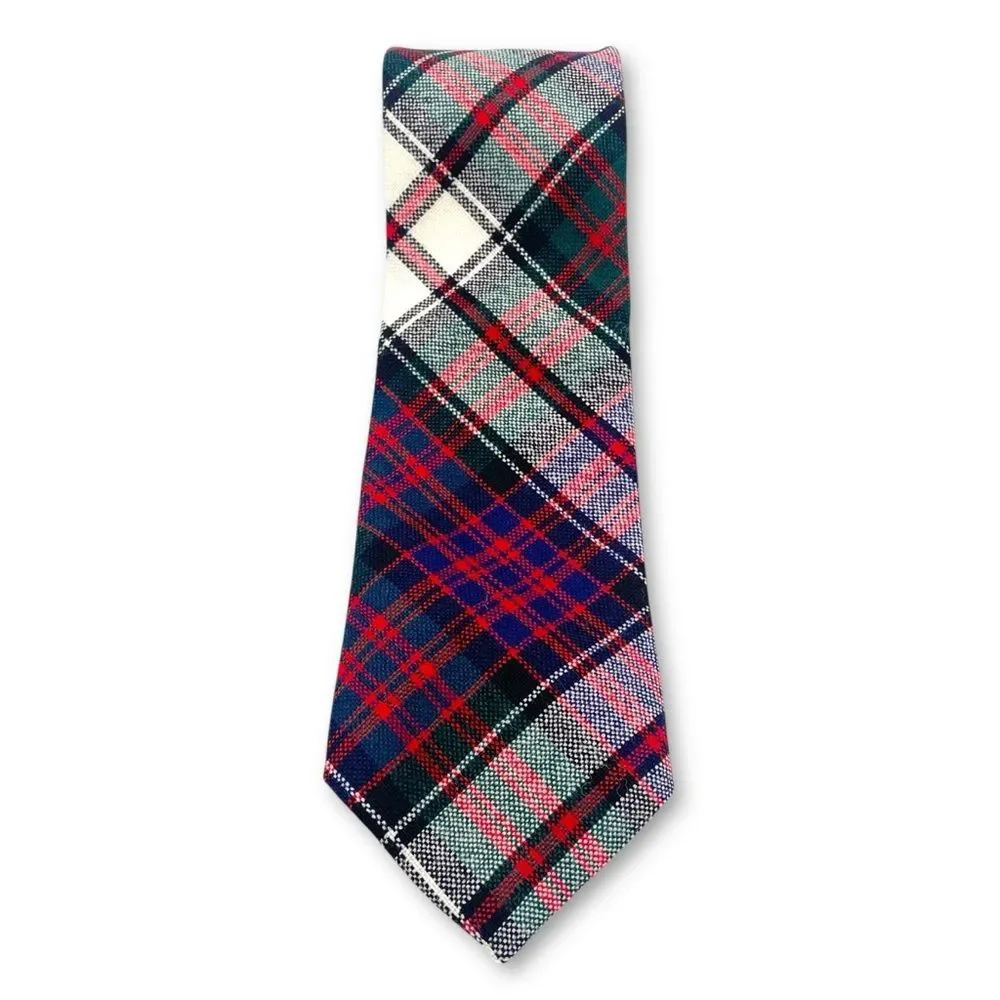 MacDonald Tartan Neck Tie 100% Wool Scottish Family Clan Men’s Plaid Necktie